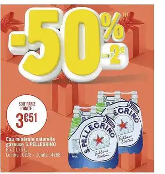 Casino Supermarchés Eau minérale naturelle gazeuse s.pellegrino offre