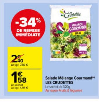 Carrefour Market Salade mélange gourmand les crudettes offre