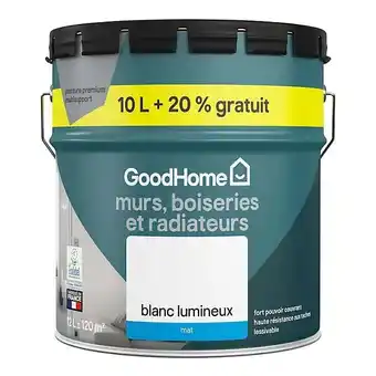 Castorama Goodhome peinture* blanche haute résistance murs, boiseries et métal int. offre