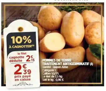 Bi1 Pommes de terre traitement antigerminatif offre