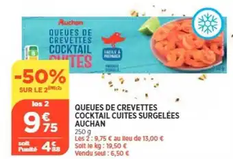 Bi1 Queues de crevettes cocktail cuites surgelées auchan offre