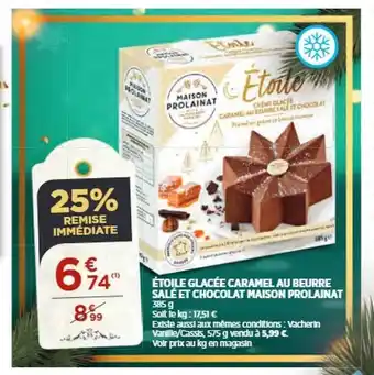 Bi1 Étoile glacée caramel au beurre salé et chocolat maison prolainat offre
