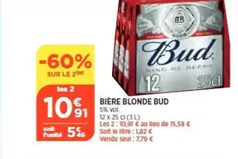 Bi1 Bière blonde bud offre