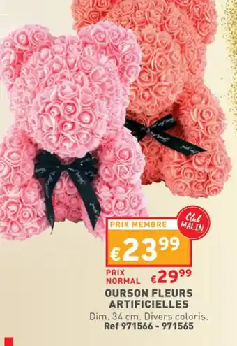 Trafic Ourson Fleurs Artificielles offre