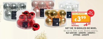 Trafic Set de 10 Boules de Noel offre