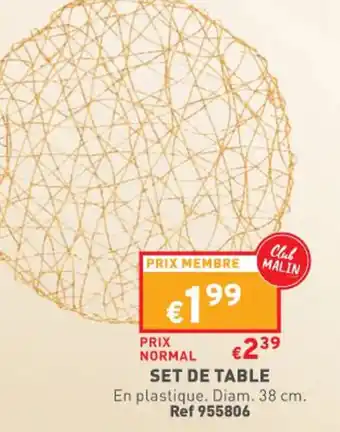 Trafic Set de Table offre