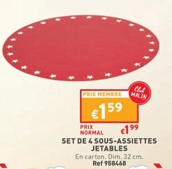 Trafic Set de 4 Sous-Assiettes Jetables offre