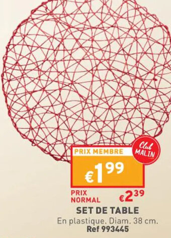 Trafic Set de Table offre