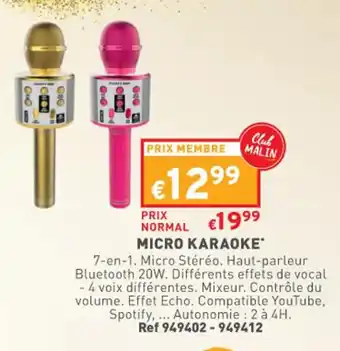 Trafic Micro Karaoke offre
