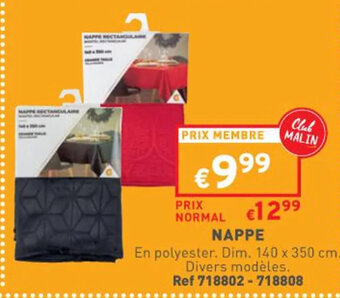 Trafic Nappe offre