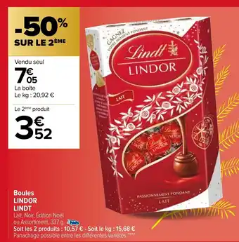 Carrefour Market Boules Lindor Lindt offre