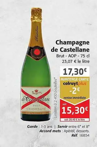 Colruyt Champagne de castellane brut aop offre
