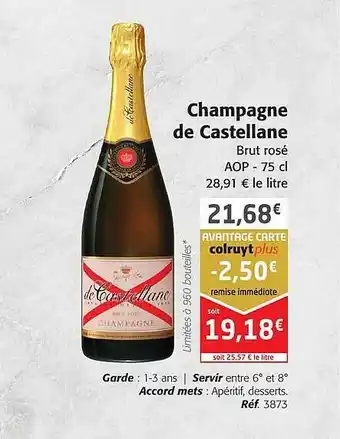 Colruyt Champagne de castellane brut rosé aop offre