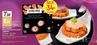 G20 Mini tranches bloc de foie gras de canard labeyrie offre