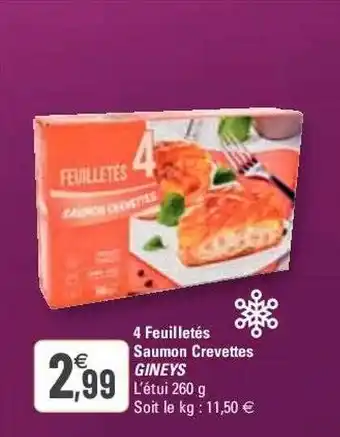 G20 4 feuilletés saumon crevetts gineys offre