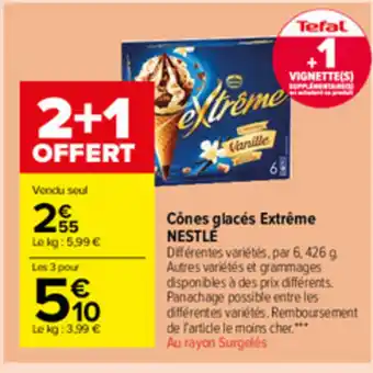Cones glacĂšs extrĂšme nestlĂš