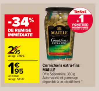 Carrefour Market Cornichons extra0fins Maille offre