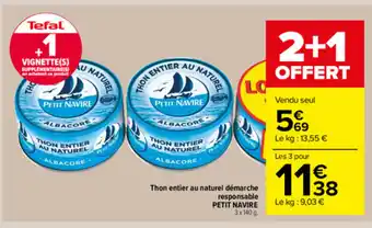 Carrefour Market Thon entier au naturel démarche offre