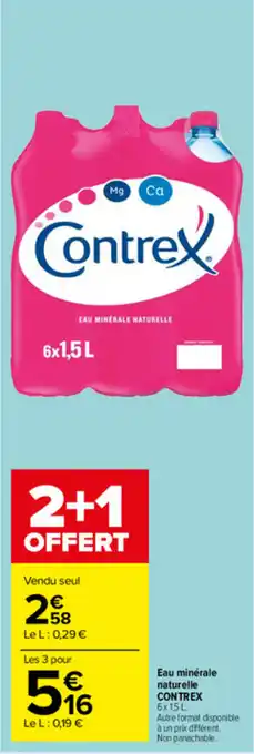 Carrefour Market Eau minérale naturelle Contrex offre
