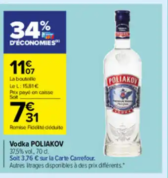 Carrefour Market Vodka Poliakov offre