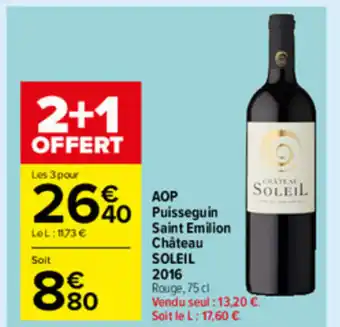 Carrefour Market AOP Puisseguin Saint Emilion offre