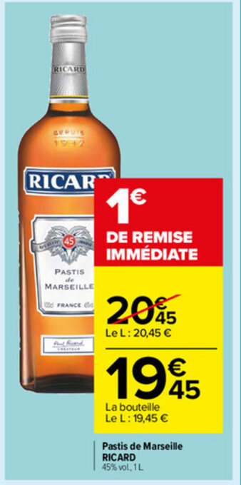 Carrefour Market Pastis de Marseille offre