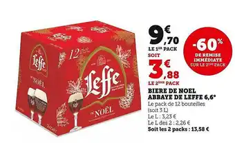 Super U Bière de noël abbaye de leffe 6,6° offre