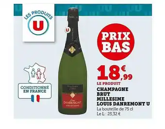 Super U Champagne brut millésimé louis danremont u offre