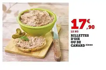 Super U Rillettes d'oie ou de canard offre