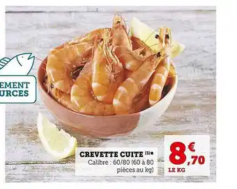 Super U Crevette cuite offre