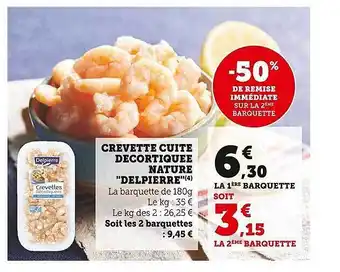 Super U Crevette cuite décortiquée nature offre