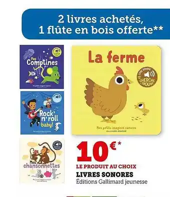 Super U Livres sonores offre