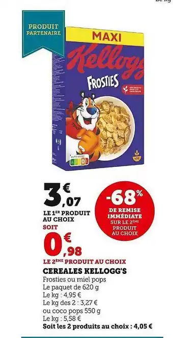 Super U Céréales kellogg's offre