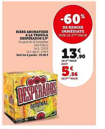 Bière aromatisée à la tequila desperados 5,9°