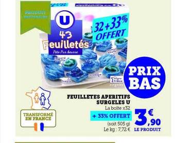 Hyper U Feuilletés apéritifs surgelés u offre
