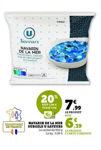 Hyper U Navarin de la mer surgelé u saveurs offre