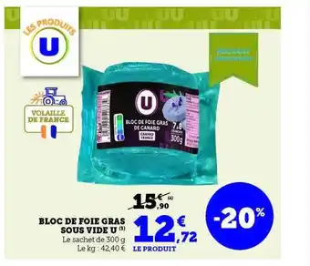 Hyper U Bloc de foie gras sous vide u offre