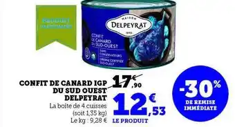 Hyper U Confit de canard igp du sud ouest delpeyrat offre