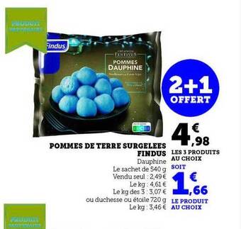 Hyper U Pommes de terre surgelées findus offre