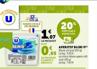 Hyper U Apéritif blini u offre