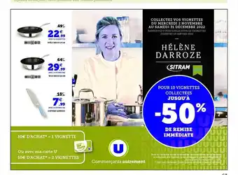 Hyper U Poêle inox ø 24 cm, wok inox ø 28 cm, couteau santoku offre