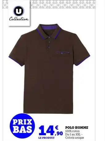 Hyper U Polo homme u collection offre