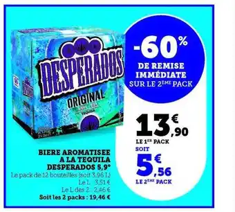 Hyper U Bière aromatisée à la tequila desperados 5,9° offre