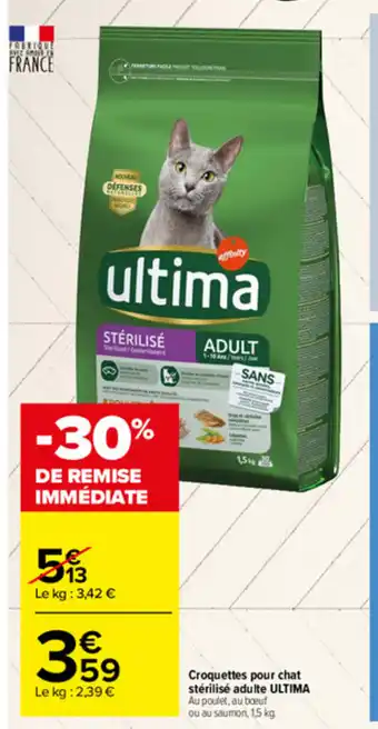Carrefour Market Croquettes pour chat stérilisé adulte Ultima offre