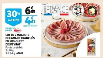 Auchan Lot de 2 magrets de canard tranchés du sud-ouest delpeyrat offre