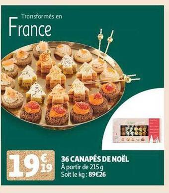 Auchan 36 canapés de noël offre