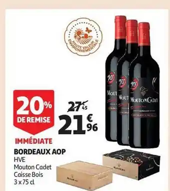 Bordeaux aop hve mouton cadet caisse bois