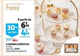 Auchan 6 verrines apéritives offre
