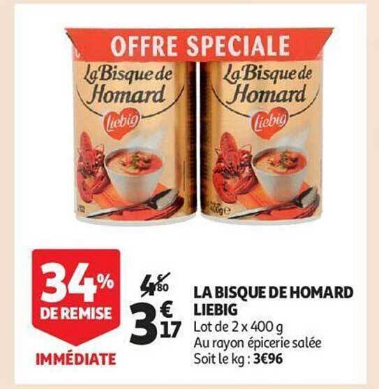 Promo La bisque de homard liebig chez Auchan