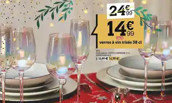 Centrakor Verres à vin irisés 38 cl offre